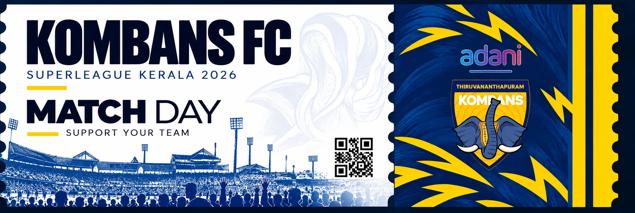 Kombans FC match day ticket, Super League Kerala 2026